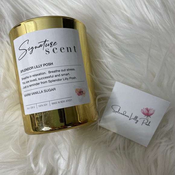 Splendor Lilly Posh Signature Scent Warm Vanilla Sugar Soy Wax Candle - Picture 6 of 7